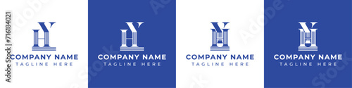 Letters HY and YH Pillar Logo Set, suitable for business with HY and YH related to Pillar