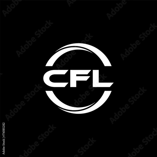 CFL letter logo design with black background in illustrator, cube logo, vector logo, modern alphabet font overlap style. calligraphy designs for logo, Poster, Invitation, etc.