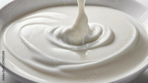 Wallpaper Mural Appetizing image of pouring cream, milk. Products containing milk Torontodigital.ca