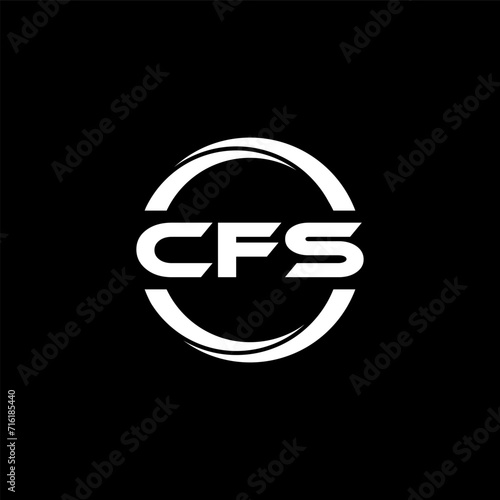 CFS letter logo design with black background in illustrator, cube logo, vector logo, modern alphabet font overlap style. calligraphy designs for logo, Poster, Invitation, etc. photo