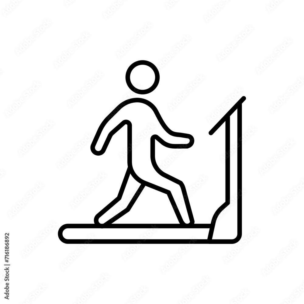 Treadmill outline icons, minimalist vector illustration ,simple transparent graphic element .Isolated on white background