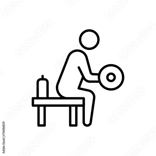 Weightlifting outline icons, minimalist vector illustration ,simple transparent graphic element .Isolated on white background