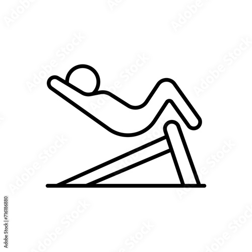 Sit up outline icons, minimalist vector illustration ,simple transparent graphic element .Isolated on white background