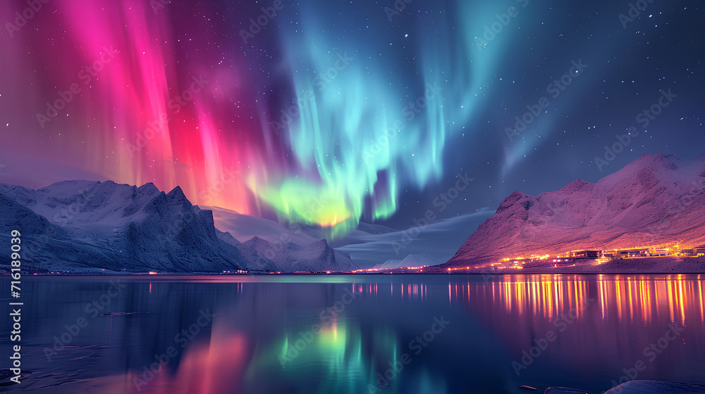 aurora over the lake aurora over the lake