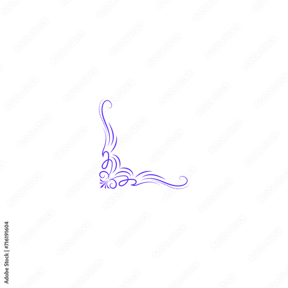 Fototapeta premium set of vector corner ornaments in purple color ornament