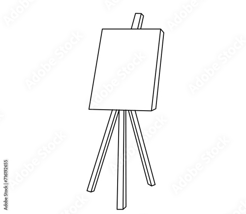 Easel line icon. Outline vector illustration isolated on white background. Artist supply