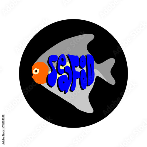 Illustration of a logotype for a seafood or fish food seller