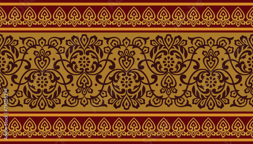 Seamless traditional Asian border design