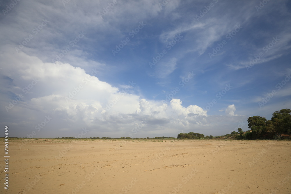 clouds over the beach