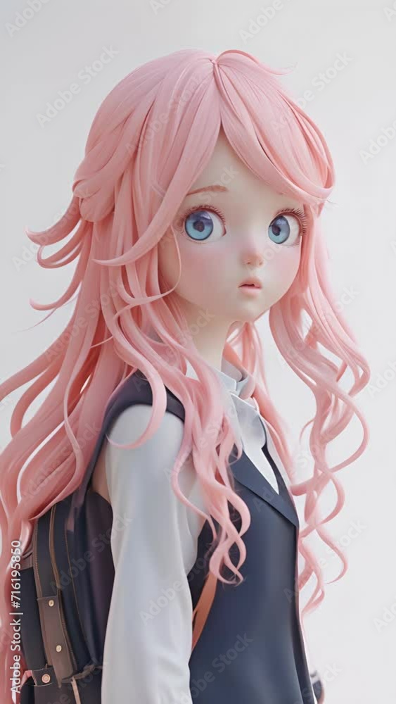 Cartoon digital avatars of Sakura Rose, a kind and gentle schoolgirl with long pink hair and soft lavender eyes. She is always willing to lend a helping hand to those in need. Cartoon digital avatars of Sakura Rose, a kind and gentle schoolgirl with long pink hair and soft lavender eyes. She is always willing to lend a helping hand to those in need.