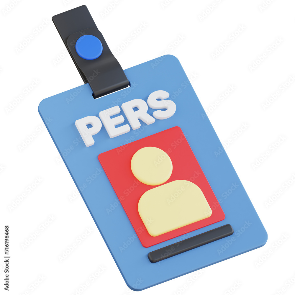 3d Pers id card icon illustration with isolated background 3d Pers id card icon illustration with isolated background