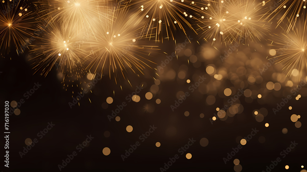 Obraz premium Beautiful fireworks background at night for holiday decoration