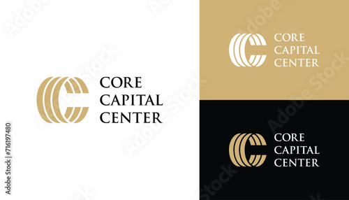 Circular Initial Letter C CC CCC with Elegant Luxury Line Art Logo Design