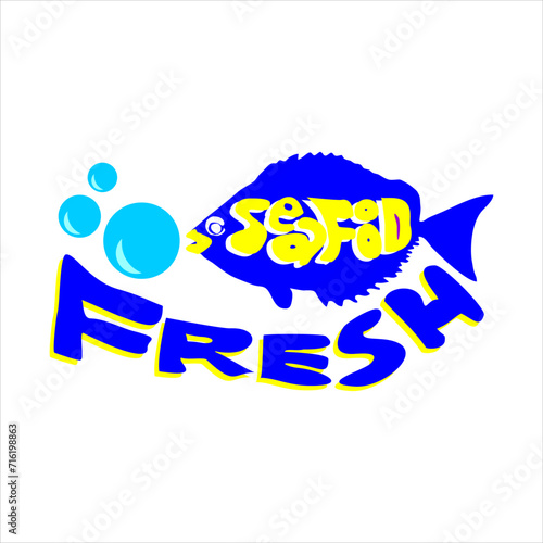 Illustration of a logotype for a seafood or fish food seller