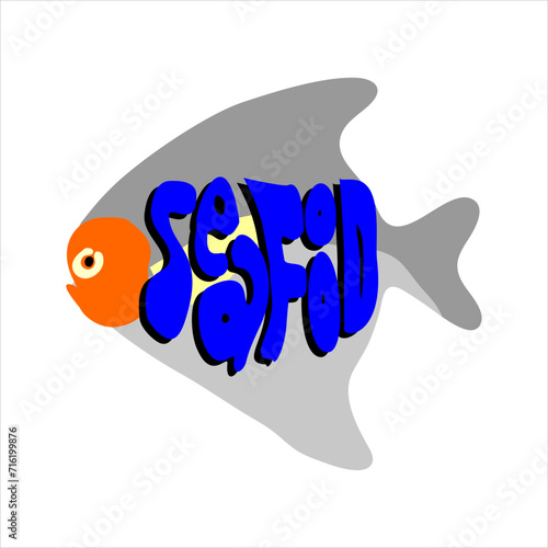 Illustration of a logotype for a seafood or fish food seller