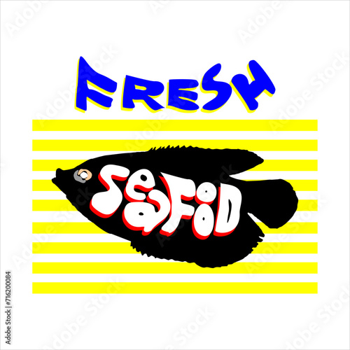 Illustration of a logotype for a seafood or fish food seller
