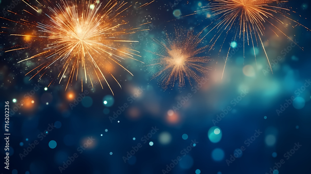 Fototapeta premium Fireworks background for celebration, holiday celebration concept