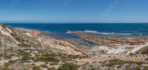 Panorama of The Granites with unusual rock formations on Westall Way Loop Drive from Streaky Bay, South Australia