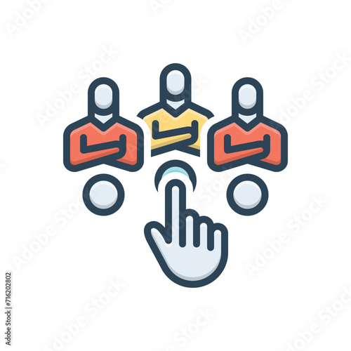Color illustration icon for assign