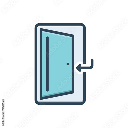 Color illustration icon for out door