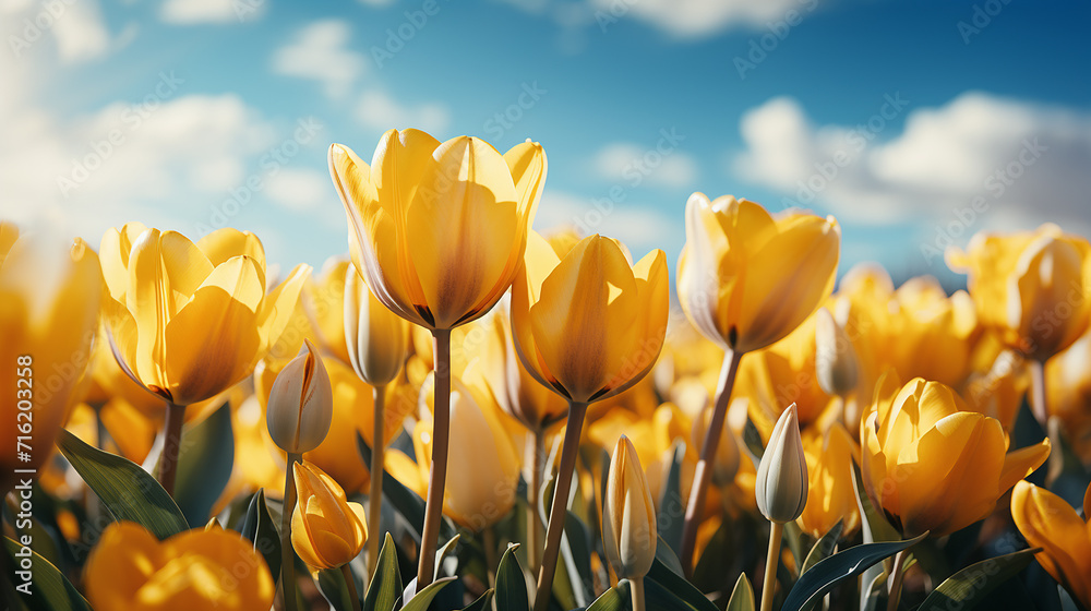Obraz premium Romantic_yellow_tulips_oversized_tulip_fields
