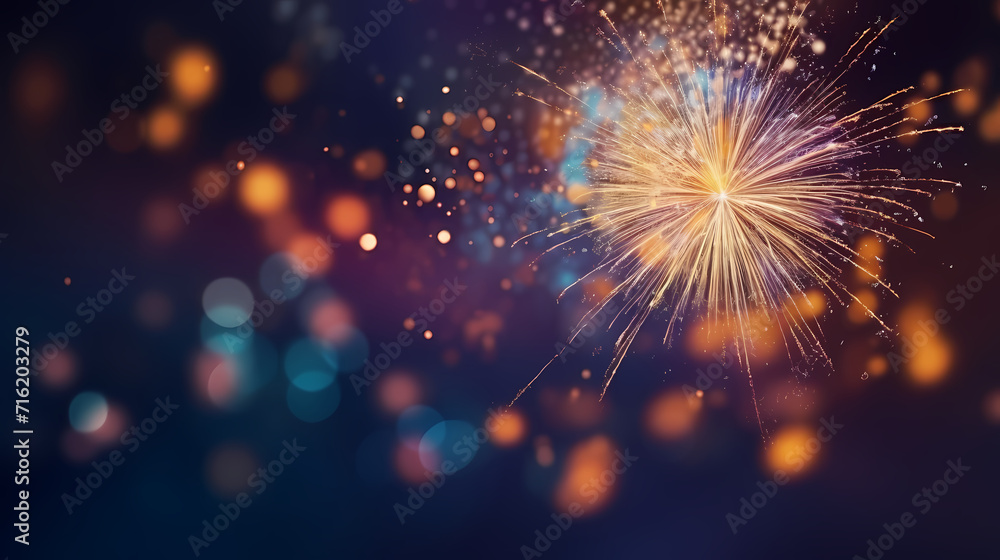 Obraz premium Fireworks background for celebration, holiday celebration concept