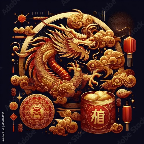 Chinese New Year Splendor: Grand Celebration of the Dragon Zodiac