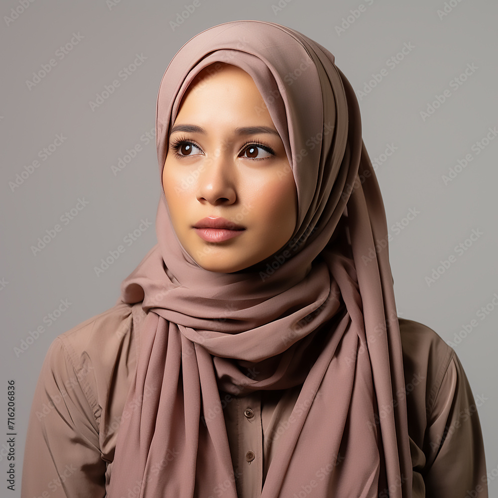 portrait of a Muslim woman wearing a hijab with generative ai portrait of a Muslim woman wearing a hijab with generative ai