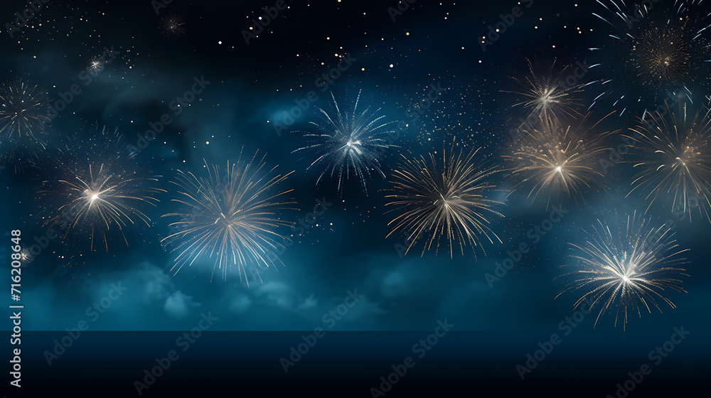 Beautiful creative holiday background with fireworks and sparkles Beautiful creative holiday background with fireworks and sparkles