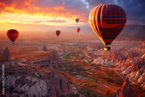 Hot air balloon ride over Cappadocia, Turkey.