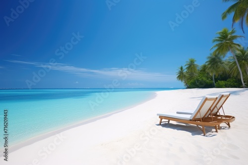 Relaxing on a pristine beach in the Maldives. © ToonArt