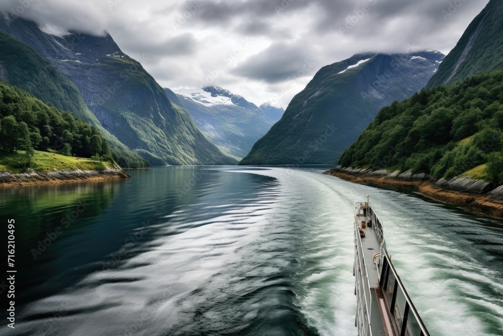 Cruising through the Norwegian fjords.