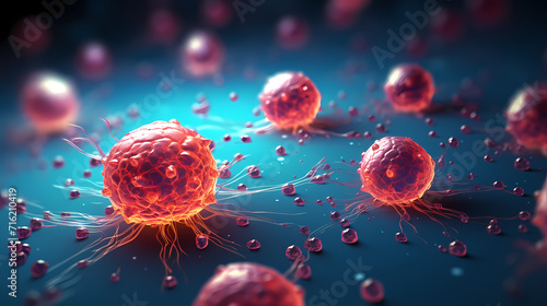 Cell background, virus cells, medical research background © Derby
