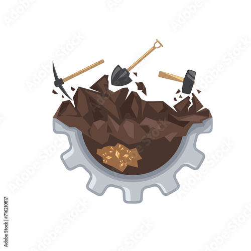mining industry icon vector element design template