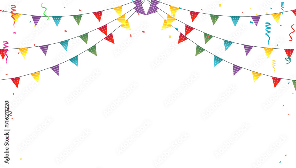 Birthday Celebrations banner with balloons and confetti. vector illustration