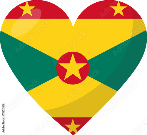 Free Download Grenada flag heart 3D style. - GFXLoad