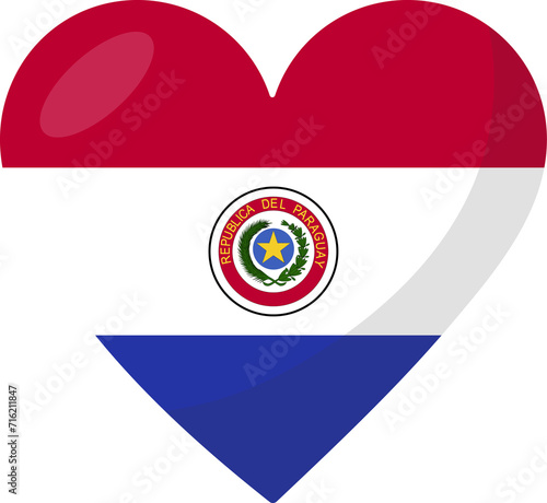 Free Download Paraguay flag heart 3D style. - GFXLoad