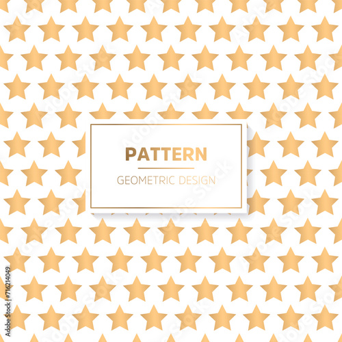 Seamless geometric pattern. Abstract vector background. Gold and white color.