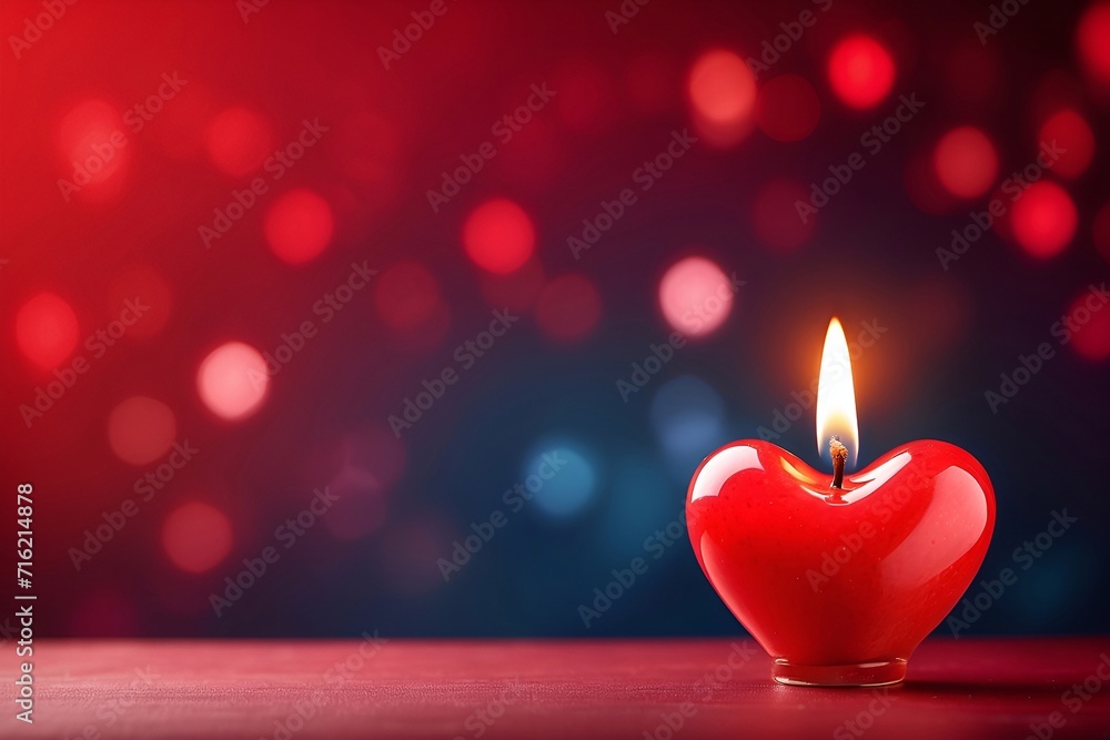 A heart shaped candle on bokeh, romantic background, copy space for text, valentine day background for design. A heart shaped candle on bokeh, romantic background, copy space for text, valentine day background for design.