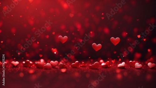 Red heart on bokeh background