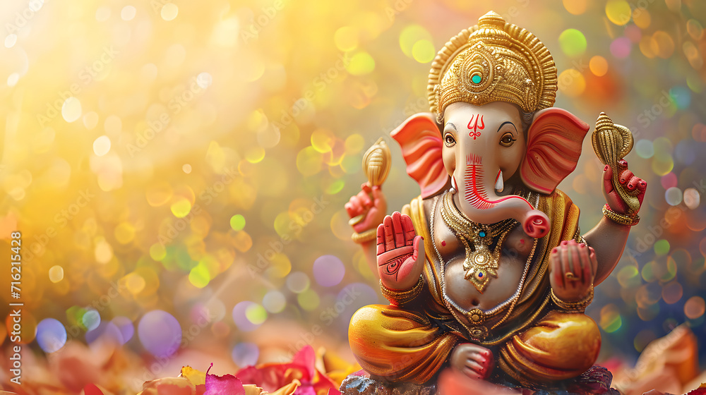 Lord ganesha sculpture. Goddess ganesh festival.