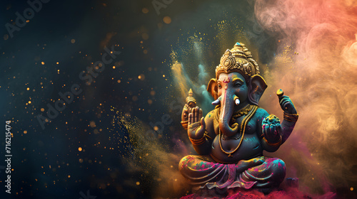 Lord ganesha sculpture. Goddess ganesh festival.