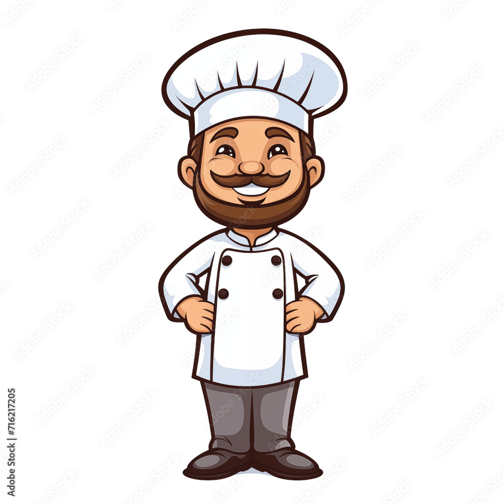 Chef cartoon character isolated on white background. illustration for your design