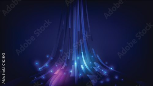 abstract futuristic digital background. geometric shape speedy flowing with blue and pink light effect. data transfer technology concept