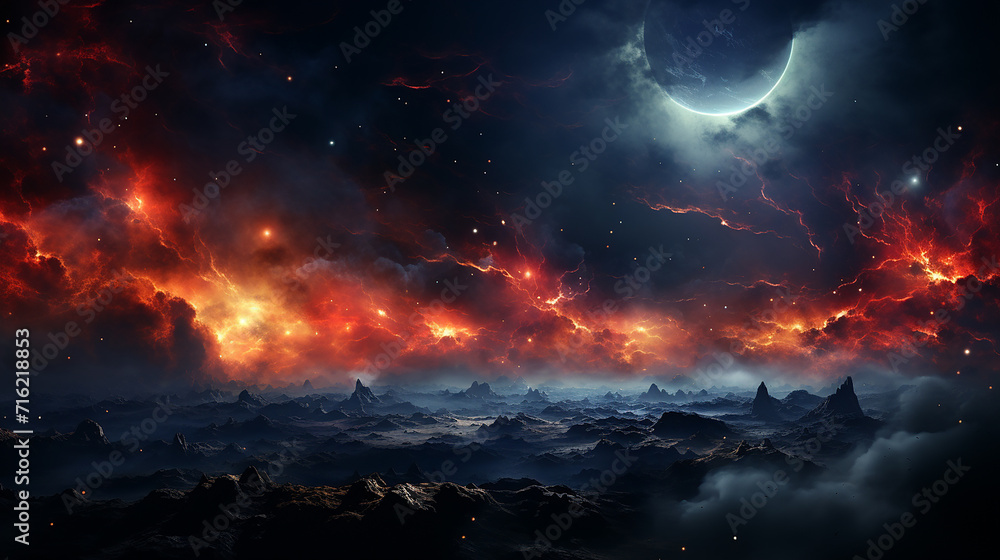 a_3d_fractal_nebula_space__background_banner_with_blank