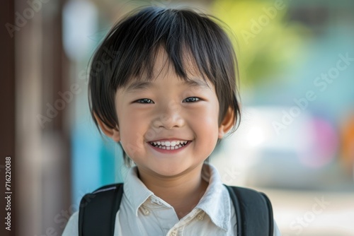 A little Asian schoolboy