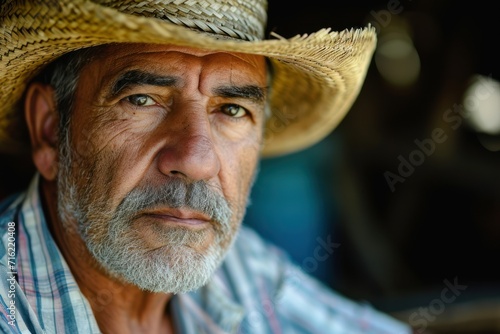 a Man wearing a hat and a straw hat