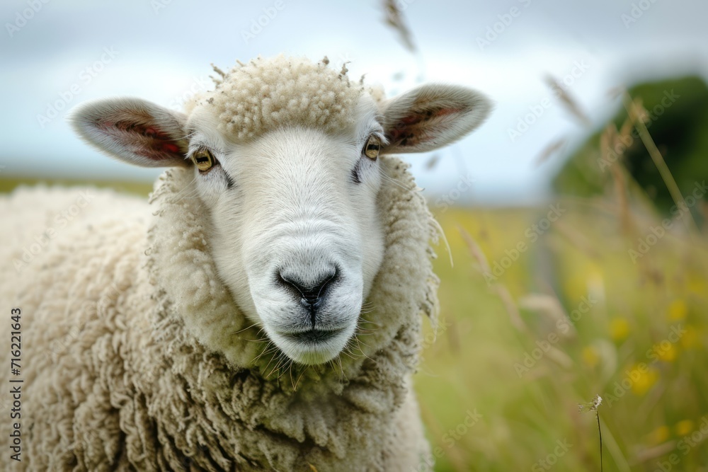 a sheep on a farm