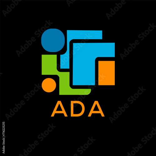 ADA Letter logo design template vector. ADA Business abstract connection vector logo. ADA icon circle logotype.
