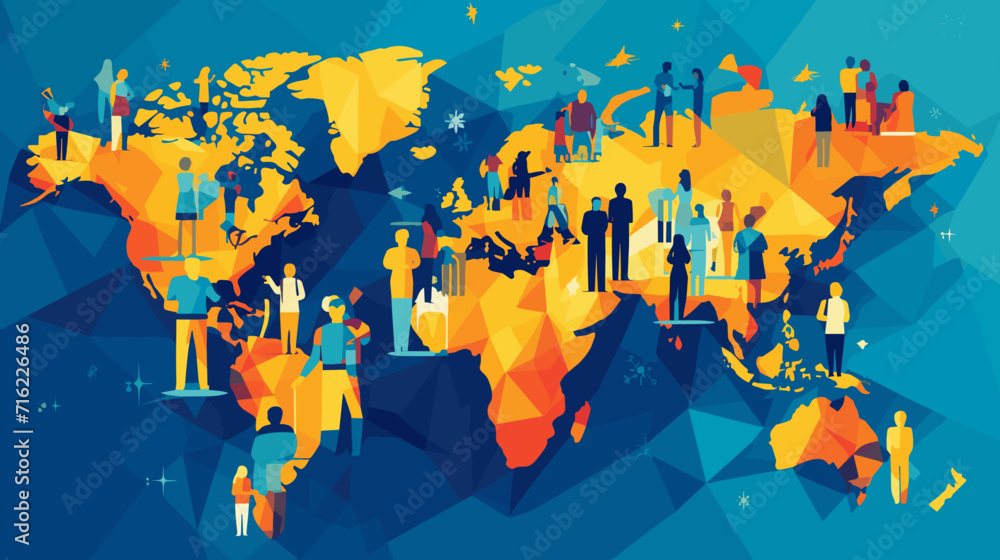 World wide business concept image. Vector illustration.